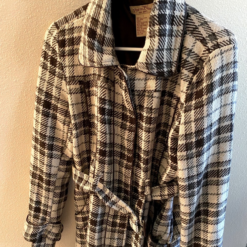 Paris Blues Women’s Plaid Jacket- Wool Blend (Size L)